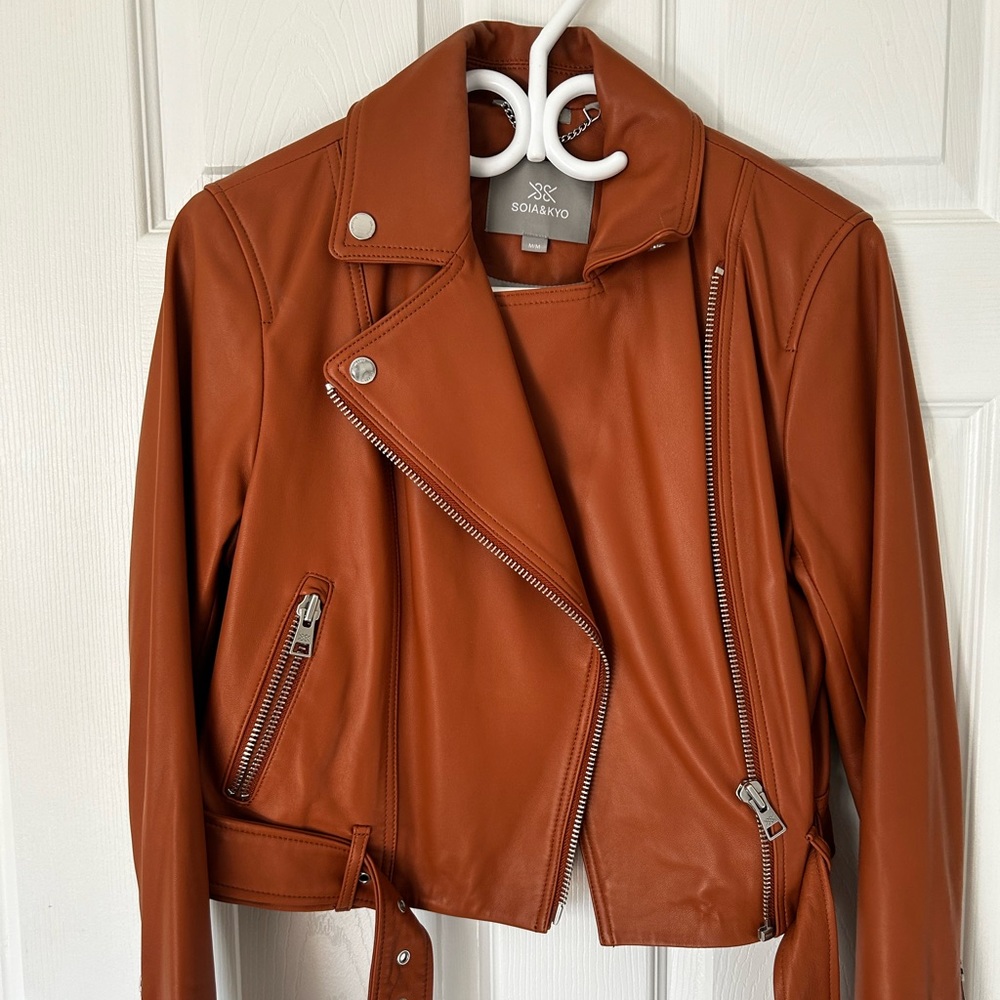 Soia & kyo leather jacket tan